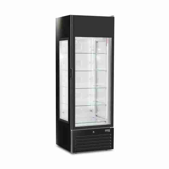 Vetrina congelatore gelati verticale ventilata con 3 lati espositivi -18 -23°C 416 lt 68x69,5x200h cm Nera 
