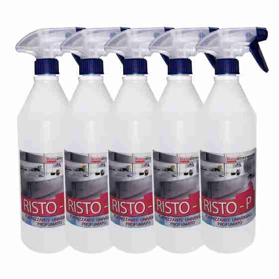 5x Sanitizzante professionale alcolico a spray da 1000 ml rapido e profumato per superficie battericida antivirus