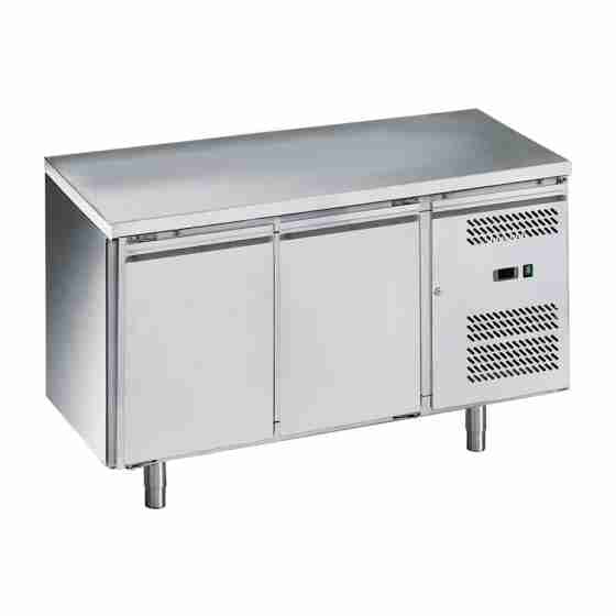 Tavolo congelatore refrigerato in acciaio inox 2 porte -18 -22 °C 136x70x85h cm monoblocco - FC