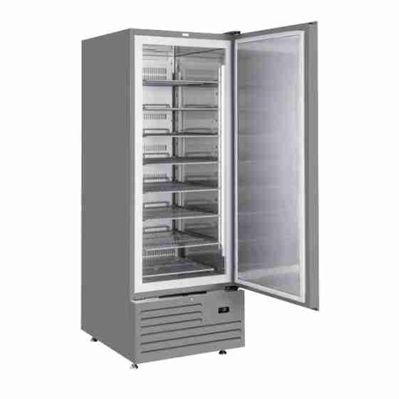 Armadio congelatore per gelateria in acciaio inox verniciato grigio refrigerazione statica con ventola interna di assistenza 600 lt -25 -18°C