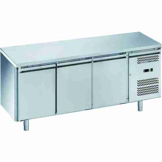 Tavolo frigo refrigerato 3 porte in acciaio inox -2 +8 °C 179,5x60x85h cm - FC