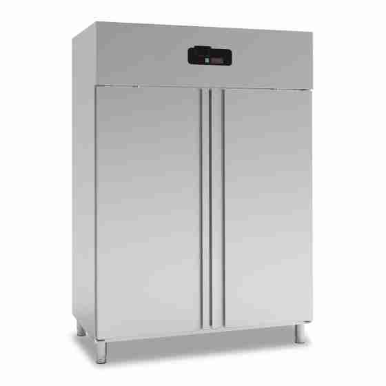 Armadio congelatore refrigerato in acciaio inox 2 ante 1400 lt ventilato -18 -22°C tropicalizzato