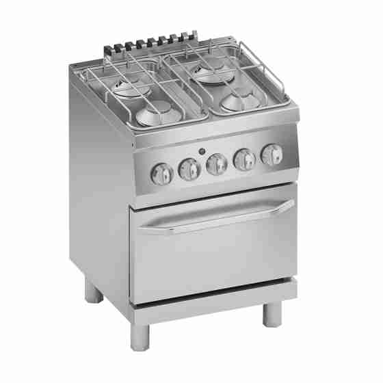 Cucina a gas 4 fuochi con forno a gas 25.5 kW 60x60x85h cm - Profondità 60  cm - A Gas - Cucine Professionali - Cottura professionale - Linee  Professionali