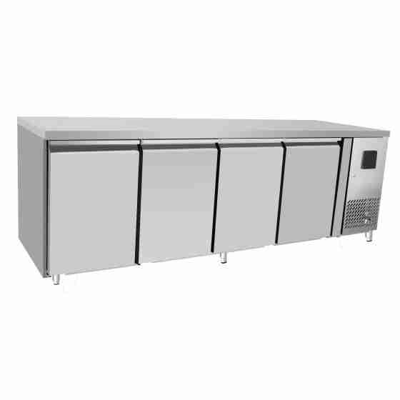 Tavolo congelatore refrigerato a basso consumo energetico in acciaio inox 4 porte -22-17 °C 2230x700x850 h mm