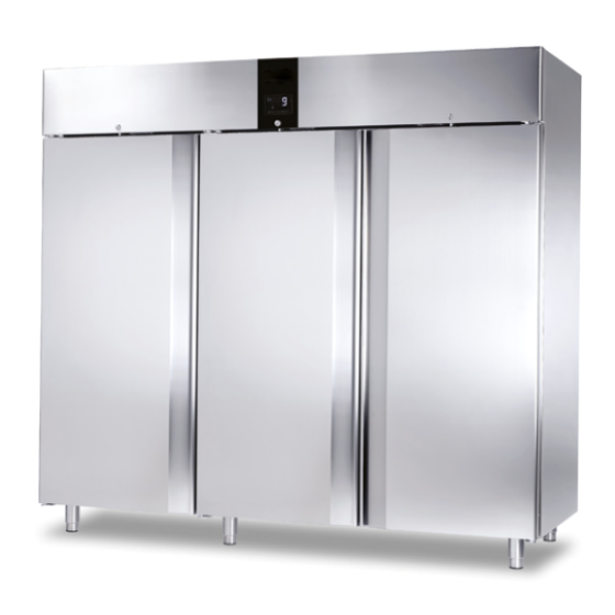 Armadio congelatore refrigerato in acciaio inox 3 ante cieche 2300 lt ventilato -10 -22°C