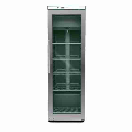 Armadio congelatore refrigerato ventilato 1 anta in vetro esterno in acciaio inox 538 lt -16 -18°C