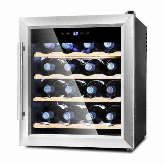 Cantina vini termoelettrica refrigerazione statica rifiniture porta in acciaio 16 +10 +18°C 43x52x52h cm