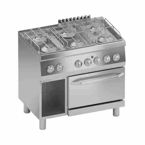 Cucina a gas 6 fuochi con forno a gas 35.5 kW 60x90x85h cm