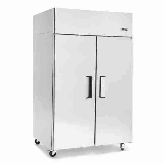 Armadio congelatore refrigerato in acciaio inox 2 ante a basso consumo energetico 900 lt ventilato -22-17 °C