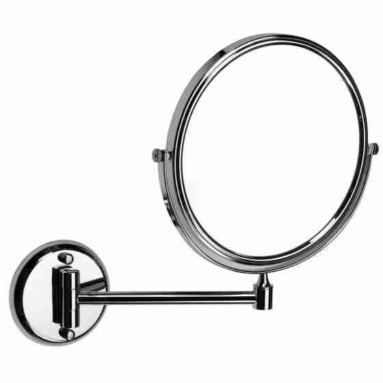 Specchio ingranditore in acciaio inox con finitura cromo lucido Ø 20 cm a 1 braccio