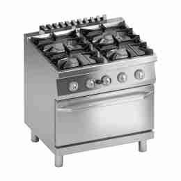 Cucina a gas 4 fuochi con forno a gas e fiamma pilota 36.9 kW 80x70x85h cm