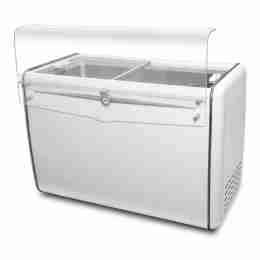 Banco gelati a pozzetto 6 vaschette 5 lt refrigerazione statica 350 lt 131,8x70x98,4h cm