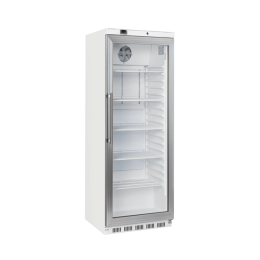 Armadio frigo refrigerato in abs bianco 1 anta in vetro refrigerazione roll-Bond con ventilatore di assistenza 400 lt +3 +10°C
