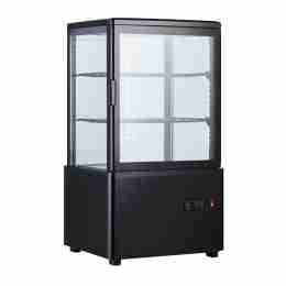Frigo vetrina bibite pasticceria refrigerata 4 lati in vetro nera 58 lt +2 +10 °C 44,7x40x81,9h cm