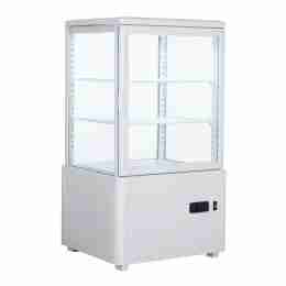 Frigo vetrina bibite pasticceria refrigerata 4 lati in vetro bianca 58 lt +2 +10 °C 44,7x40x81,9h cm