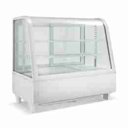 Vetrina refrigerata da banco 68,2x45x67,5h cm vetro curvo 4 lati in vetro bianca 100 lt 0 +12 °C