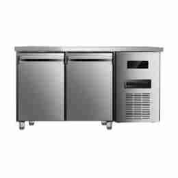 Tavolo frigo refrigerato 2 porte in acciaio inox 0 +8 °C 136x70x85h cm