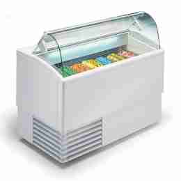 Banco gelati a refrigerazione statica 7 gusti vetri curvi 1354x800x1176h mm