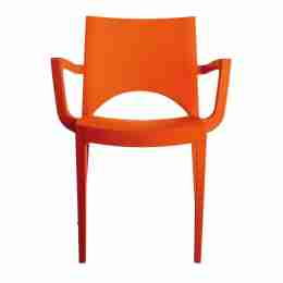 Kit 24 sedie Paris con braccioli arancio