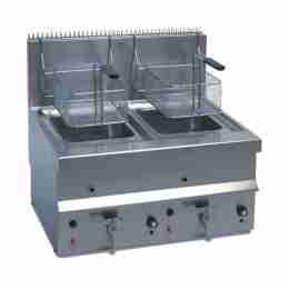 Friggitrice a gas da banco 10+10 lt comandi elettromeccanici 700x600x650 h mm