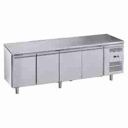 Tavolo congelatore refrigerato in acciaio inox 4 porte -18 -22 °C 223x70x85h cm monoblocco - FC