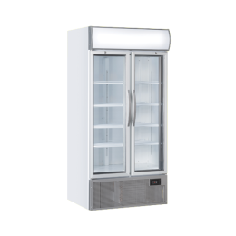 Frigo vetrina bibite verticale refrigerata con pannello luminoso pubblicitario 2 ante a battente 882 lt 0 +7 °C