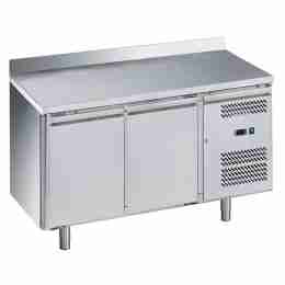 Tavolo frigo refrigerato in acciaio inox con alzatina 2 porte -2 +8 °C 1510x800x950h mm