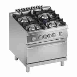 Cucina a gas con forno elettrico 4 fuochi 32 kW 80x90x85h cm
