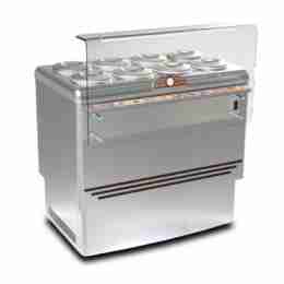 Banco gelati refrigerazione statica in acciaio inox 8 pozzetti 1105x807x1030 h mm