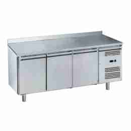 Tavolo congelatore refrigerato in acciaio inox con alzatina  3 porte 1795x700x950h mm -18 -22°C