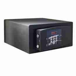 Cassaforte digitale motorizzata 36x41x19h cm a taglio laser, adatta a contenere PC, on display a LED rossi, codice cliente a 4 cifre