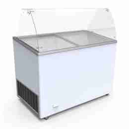 Banco vetrina gelati vetri curvi 10 gusti refrigerazione statica 118,4x68,7x122,9h cm -16 -24°C
