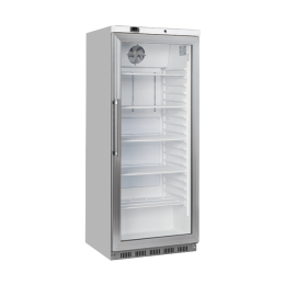 Armadio frigo refrigerato in abs colore acciaio 1 anta in vetro refrigerazione roll-Bond con ventilatore di assistenza 600 lt +3 +10°C