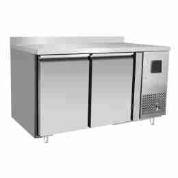 Tavolo congelatore refrigerato a basso consumo energetico in acciaio inox con alzatina 2 porte -22-17 °C 1360x600x850h mm