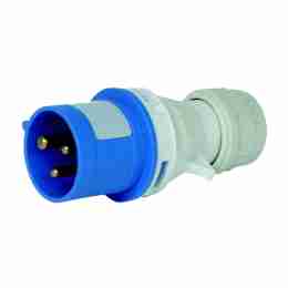 Spina industriale monofase 2p+t IP 44 blu 220V 16A