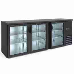 Retrobanco refrigerato ventilato 3 porte in vetro capacità 445 lt 200,2x53,5x86h cm