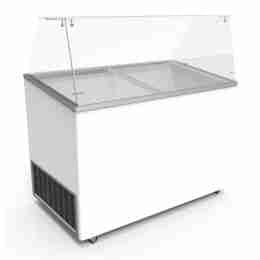 Banco vetrina gelati vetri dritti 14 gusti refrigerazione statica 165,4x68,7x122,9h cm -16 -24°C