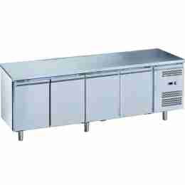 Tavolo congelatore refrigerato in acciaio inox 4 porte 2230x700x850h mm -18 -22°C