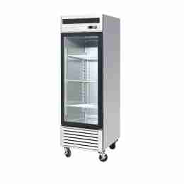 Armadio congelatore refrigerato in acciaio inox 1 anta in vetro a basso consumo energetico 610 lt ventilato -20-17 °C
