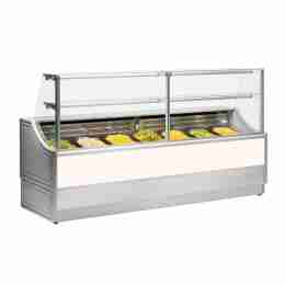 Banco refrigerato statico con vano riserva per gastronomia e salumeria bianco +4 +8°C 150x81x135h cm