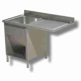 Lavello / lavatoio in acciaio inox 1 vasca su fianchi con vano lavastoviglie a dx 1400x700x850h mm