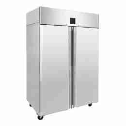 Armadio frigo refrigerato in acciaio inox 2 ante 1400 lt  a basso consumo energetico ventilato 0+8 °C