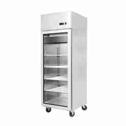 Armadio congelatore refrigerato in acciaio inox 1 anta in vetro a basso consumo energetico 410 lt ventilato -20-17 °C