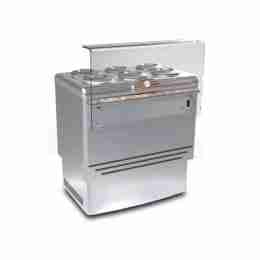 Banco gelati refrigerazione statica in acciaio inox 6 pozzetti 965x758x1030h mm