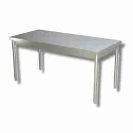 Tavolo in acciaio inox su gambe profondità 700 mm 700x700 mm