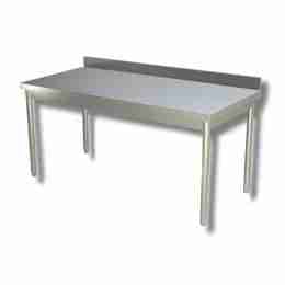 Tavolo in acciaio inox su gambe e alzatina profondità 700 mm 1000x700 mm