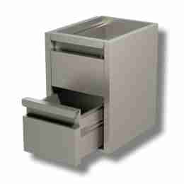 Cassettiera 2 cassetti in acciaio inox 400x580x550h mm