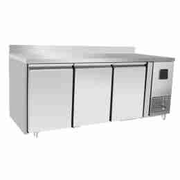 Tavolo congelatore refrigerato a basso consumo energetico in acciaio inox con alzatina 3 porte -22-17 °C 1795x600x850h mm