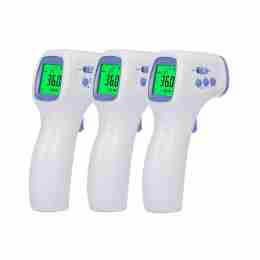 3x Termometro ad infrarossi IR, display LCD 3 in 1 per bambini e adulti, funzionamento a distanza senza contatto con la pelle