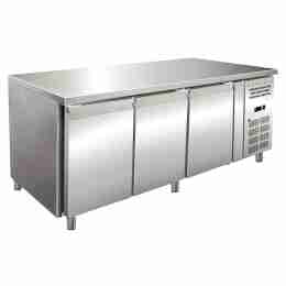 Tavolo congelatore refrigerato in acciaio inox 3 porte 179,5x70x86h cm -10 -20°C